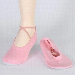 Dance Slippers Size 10 Suede Leather, Nylon, Cotton Pink Washable.
